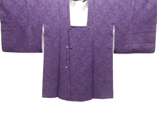 JAPANESE KIMONO / CHRYSANTHEMUM ARABESQUE PATTERN WOVEN MICHIYUKI COAT